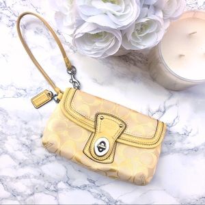 Coach Signature Yellow Wristlet